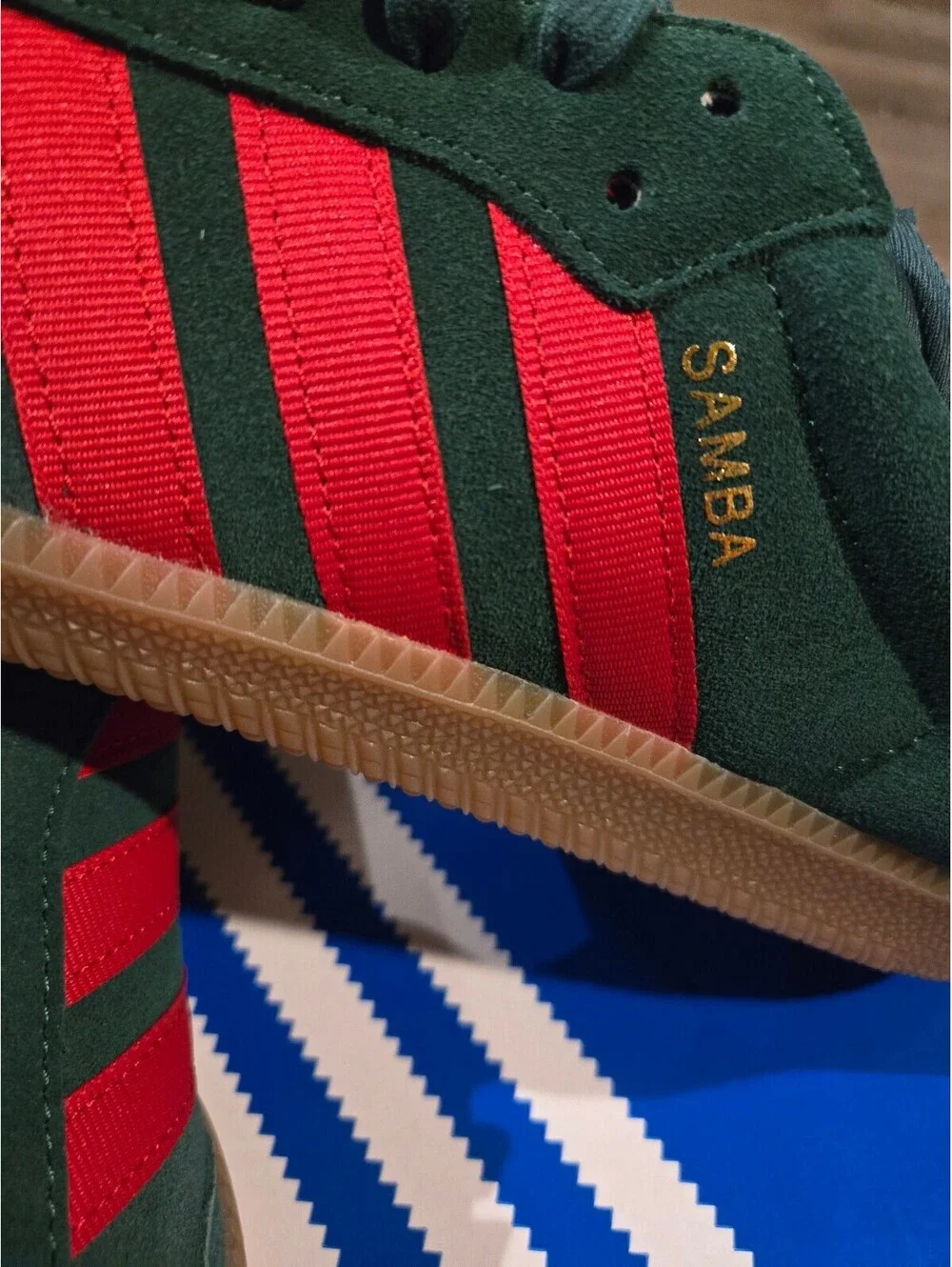 Adidas Samba OG Dark Green Better Scarlet Gum Men Size 12 IH6829 Box